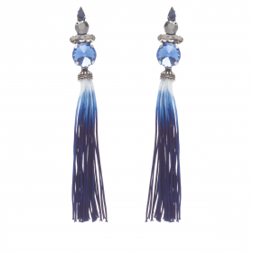 Náušnice Blue Long Crystal Stripe