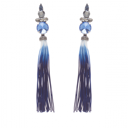 Náušnice Blue Long Crystal Stripe