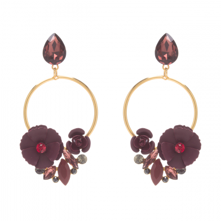 Náušnice Rosegarden Exclusive Gold Ruby Swarovski Crystal