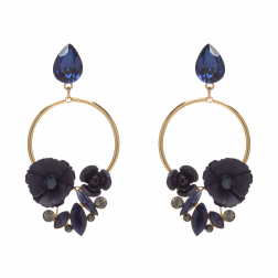 Náušnice Rosegarden Exclusive Dark Blue Swarovski Crystal