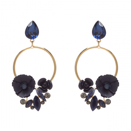 Náušnice Rosegarden Exclusive Dark Blue Swarovski Crystal