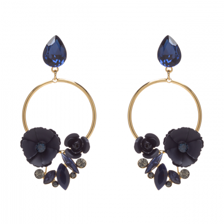 Náušnice Rosegarden Exclusive Dark Blue Swarovski Crystal