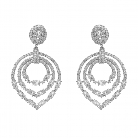 Náušnice Princess Silver Zircons