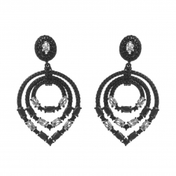 Náušnice Princess Black Zircons