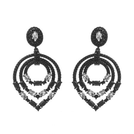 Náušnice Princess Black Zircons