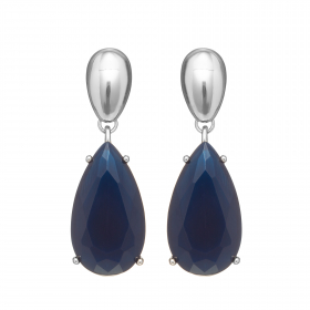 Náušnice Kate Spectacular Drop Resin Dark Blue Silver