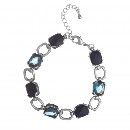 Náramok Fine Exclusive Elegance Resin Stones Dark Blue Silver