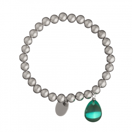 Náramok Fine Exclusive Elegance Minimalistic with Resin Drop Chain In Green Silver 