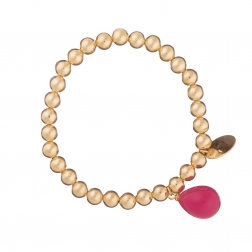 Náramok Fine Exclusive Elegance Minimalistic with Resin Drop Chain in Fuchsia Gold