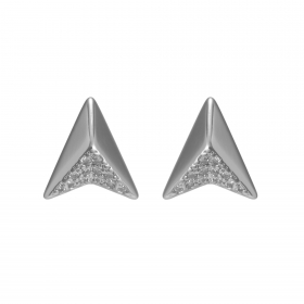 Náušnice Modern Small Triangle Luxury Zircon Silver