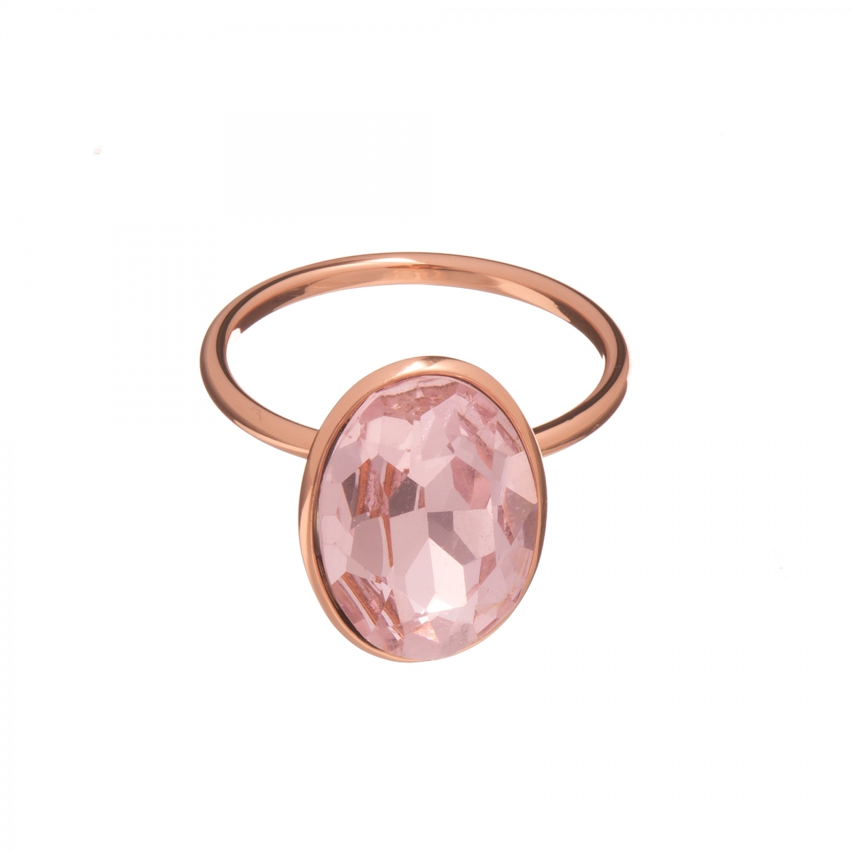 Prsteň Fine Exclusive Elegance Pink Swarovski Crystal Rose Gold