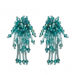 Náušnice Star Turquoise Metal Crystal Beads