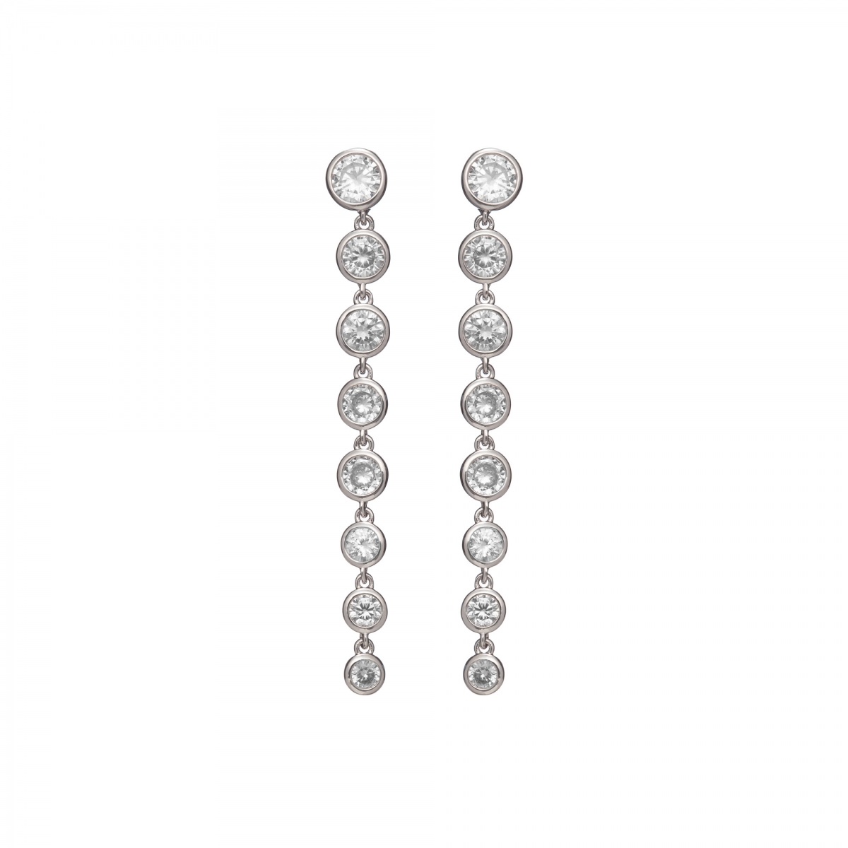 Náušnice Janel Fine Exclusive Elegance Zircon Crystals Silver