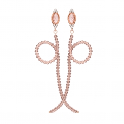 Náušnice Simple Fashion Snake Pink Metal Crystal Beads