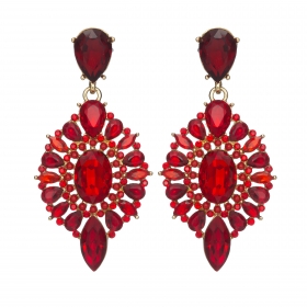 Náušnice Esra Exclusive Elegance Red shadows Crystals Gold 
