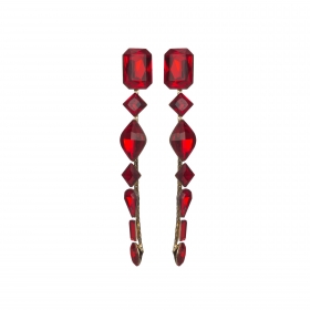 Náušnice Ava Fine Exclusive Elegance Red Shadows Crystals Gold