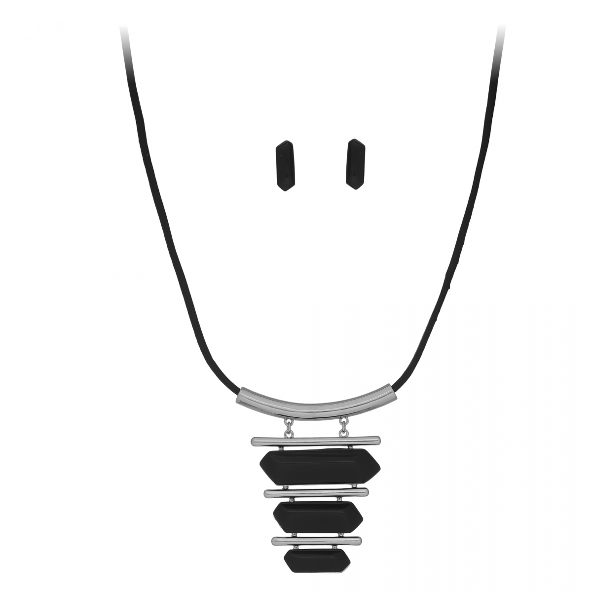 Súprava Glam Rock Black Eco Leather Silver Súprava Glam Rock Black Eco Leather Silver