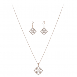 Súprava Fine Lace Pattern Zircon Crystals Rose Gold