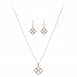 Súprava Fine Lace Pattern Zircon Crystals Rose Gold