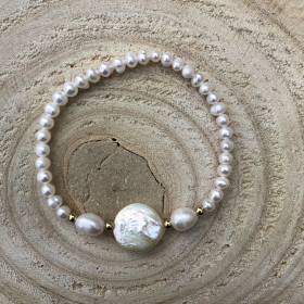 Perlový náramok z pravých riečnych perál