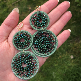 Crystal Beads Deli náušnice zelené