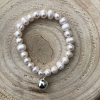 Perlový náramok z pravých riečnych perál so striebornou guličkou