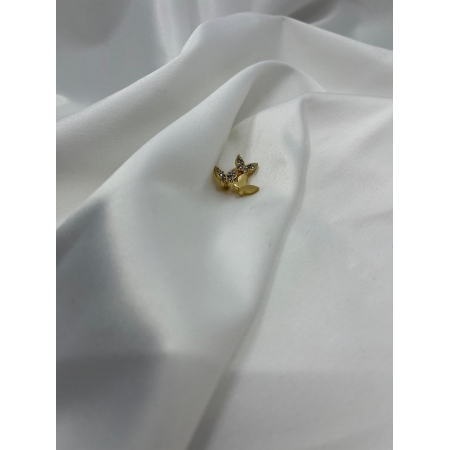 Brošňa mini zlaté motýle zdobené  s drobnými zirkónmi