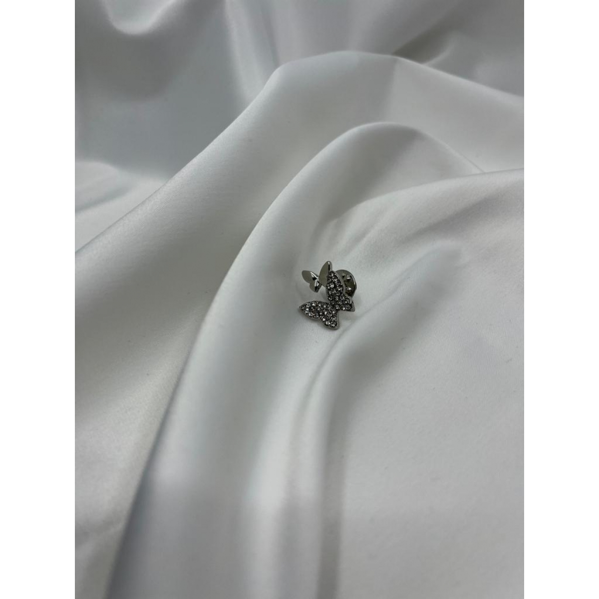 Brošňa mini strieborné motýle s drobnými zirkónmi