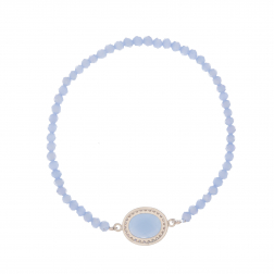 Náramok Exclusive Elegance Oval Babyblue Zircon Silver Elastic