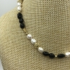 Súprava čierno - biela z pravých riečnych perál s náramkom