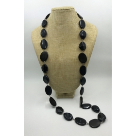 Korálkový náhrdelník čierny K-12