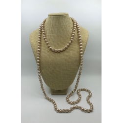 Korálkový náhrdelník perlový krémový K-35