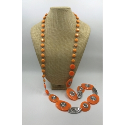 Korálkový náhrdelník oranžový K-49