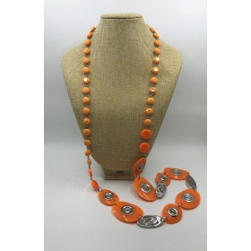 Korálkový náhrdelník oranžový K-49