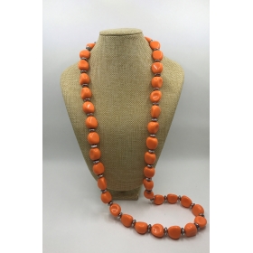 Korálkový náhrdelník oranžový K-50
