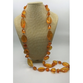 Korálkový náhrdelník oranžový K-46