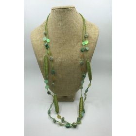 Korálkový náhrdelník zelený K-55