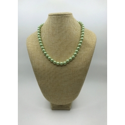 Korálkový náhrdelník perlový zelený K-67