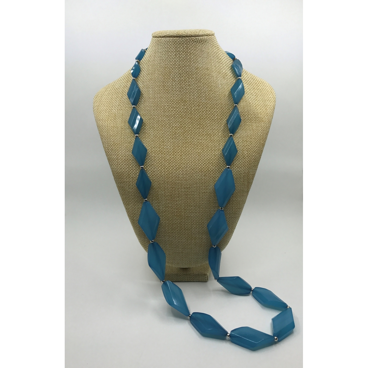 Korálkový náhrdelník modrý K-73