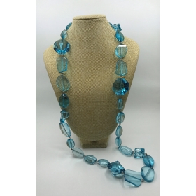 Korálkový náhrdelník modrý K-77