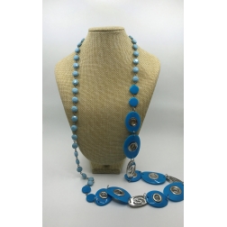 Korálkový náhrdelník modrý K-70
