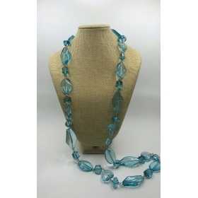Korálkový náhrdelník modrý K-75