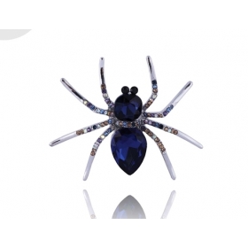 Brošňa modrý pavúk s krištáľmi